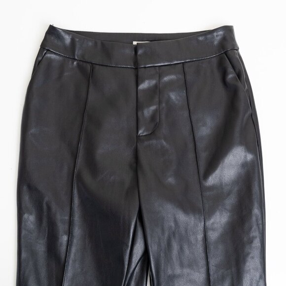 Anthropologie Avec Les Filles Faux Ever Leather Pants Flared Leg Trousers Black - Picture 8 of 13